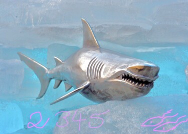 Kolaże zatytułowany „Shark…2345” autorstwa Bernie Spielmann, Oryginalna praca, Kolaże