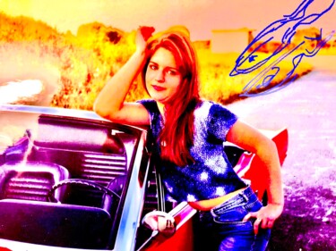 Kolaże zatytułowany „Sex…love cars&girls…” autorstwa Bernie Spielmann, Oryginalna praca, Akryl
