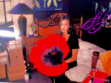 Collages titulada "Sex…red flower1" por Bernie Spielmann, Obra de arte original, Acrílico