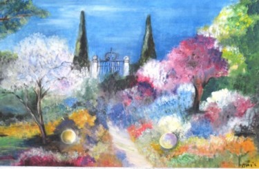Peinture intitulée "Jardin enchanté" par Bernie38, Œuvre d'art originale