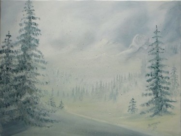 Painting titled "hiver5" by Bernadette Maréchal, Original Artwork