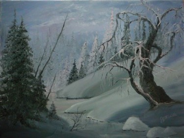 Painting titled "hiver6" by Bernadette Maréchal, Original Artwork