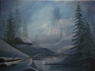 Peinture intitulée "hiver7" par Bernadette Maréchal, Œuvre d'art originale