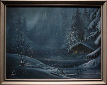 Painting titled "hiver3" by Bernadette Maréchal, Original Artwork