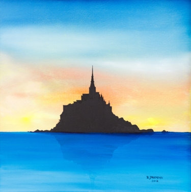 Malerei mit dem Titel "Mont Saint Michel" von Bernard Jageneau, Original-Kunstwerk, Öl