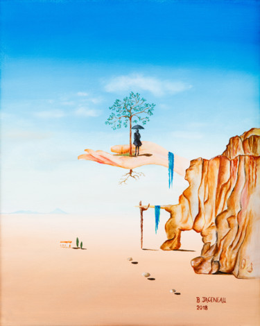 Malerei mit dem Titel "voyage inconnu" von Bernard Jageneau, Original-Kunstwerk, Öl