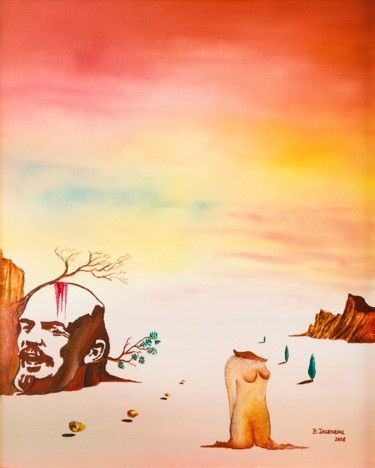 Картина под названием "Lenin" - Bernard Jageneau, Подлинное произведение искусства, Масло