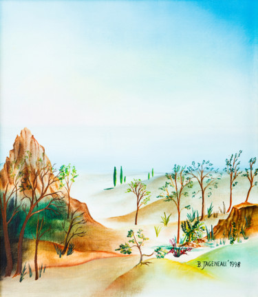 Painting titled "Toscana 1998" by Bernard Jageneau, Original Artwork, Oil