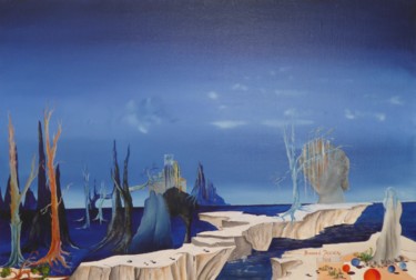 Malerei mit dem Titel "magic forest" von Bernard Jageneau, Original-Kunstwerk, Öl