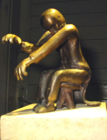 Sculptuur getiteld "Pianist" door Bertalan, Origineel Kunstwerk, Metalen