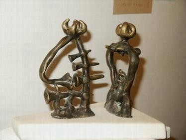 Sculpture titled "King & Queen" by Bertalan, Original Artwork, Metals