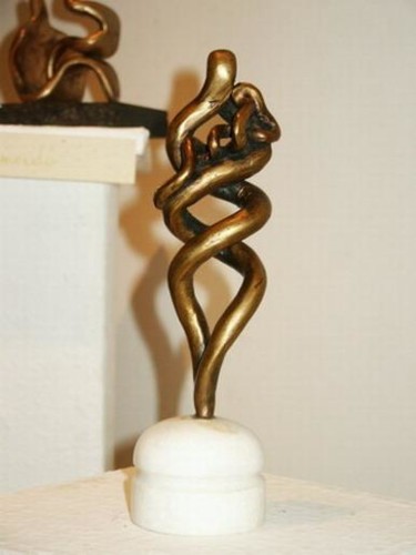 Sculpture titled "Twice double spiral" by Bertalan, Original Artwork, Metals