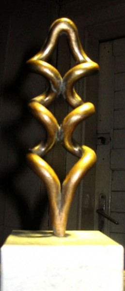 Sculpture titled "Double Spiral II." by Bertalan, Original Artwork, Metals