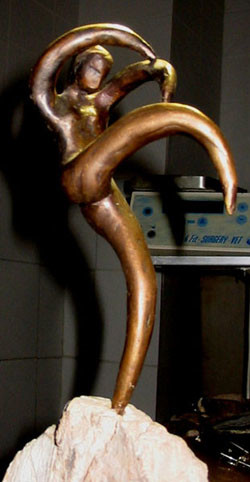 Sculpture titled "Dancer" by Bertalan, Original Artwork, Metals