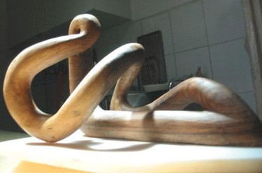 Sculpture titled "Meditation wood" by Bertalan, Original Artwork