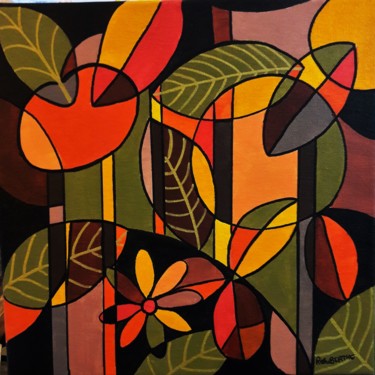 Peinture intitulée "l'automne" par Berthe Rosso, Œuvre d'art originale, Acrylique