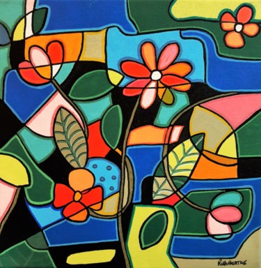 Painting titled "le printemps" by Berthe Rosso, Original Artwork, Acrylic