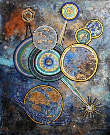 Pintura intitulada "galaxie" por Berthe Rosso, Obras de arte originais, Acrílico
