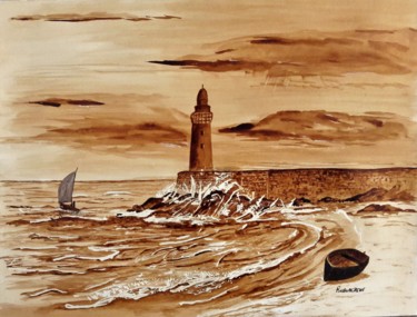 Pintura intitulada "mer agitée" por Berthe Rosso, Obras de arte originais, Outro