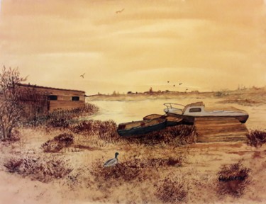 Peinture intitulée "les étangs de Palav…" par Berthe Rosso, Œuvre d'art originale, Autre