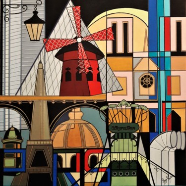 Pintura intitulada "PARIS" por Berthe Rosso, Obras de arte originais, Acrílico