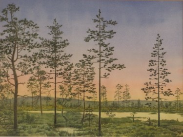 Painting titled "Västusjärvi" by Berthold Maier, Original Artwork