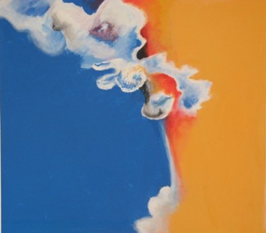 Painting titled "Blau/orange (der An…" by Berthold Maier, Original Artwork