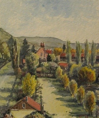 Malerei mit dem Titel "Olgastraße" von Berthold Maier, Original-Kunstwerk