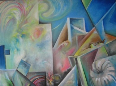 Malerei mit dem Titel "Kubistisch" von Berthold Maier, Original-Kunstwerk