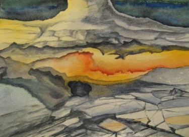 Malerei mit dem Titel "Vulkan I" von Berthold Maier, Original-Kunstwerk