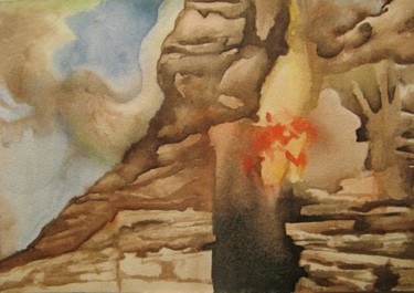 Malerei mit dem Titel "Vulkan II" von Berthold Maier, Original-Kunstwerk