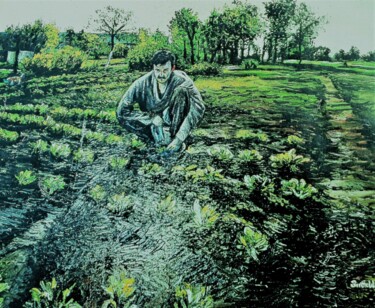 Картина под названием "The Fields Of Poland" - Berthold Von Kamptz, Подлинное произведение искусства, Масло