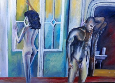 Painting titled "Love Crisis" by Berthold Von Kamptz, Original Artwork, Oil