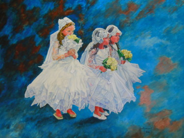 Painting titled "demoiselles d'honne…" by Berthoumieux, Original Artwork, Acrylic