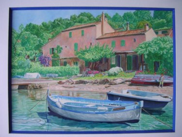 Peinture intitulée "île ste Marguerite" par Berthoumieux, Œuvre d'art originale