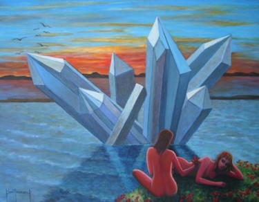 Peinture intitulée "cristaux" par Berthoumieux, Œuvre d'art originale, Huile