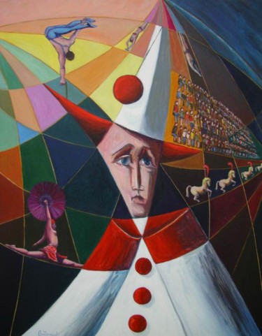 Painting titled "le cirque" by Berthoumieux, Original Artwork, Oil