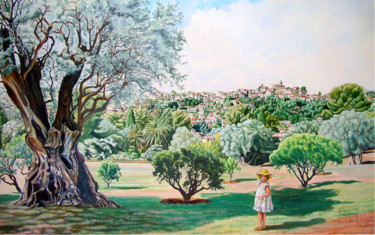 Painting titled "le jardin de Renoir…" by Berthoumieux, Original Artwork, Oil