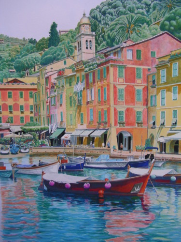 Painting titled "Portofino" by Berthoumieux, Original Artwork