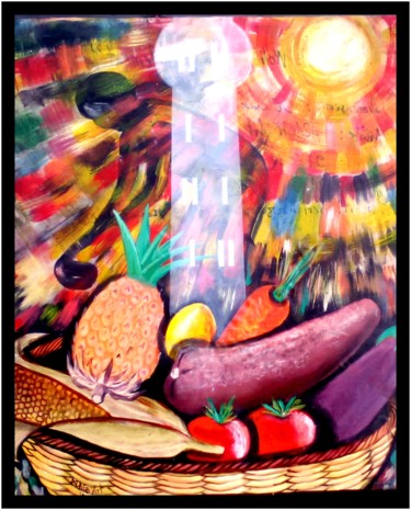 Schilderij getiteld "Woli fu" door Azagb' Art, Origineel Kunstwerk, Olie