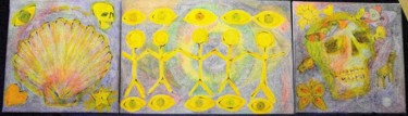 Картина под названием "Triptychon:Phänomen…" - Bertolt Malchow, Подлинное произведение искусства, Цветные карандаши