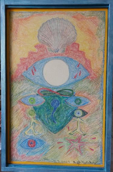Картина под названием "12.3.2021" - Bertolt Malchow, Подлинное произведение искусства, Цветные карандаши