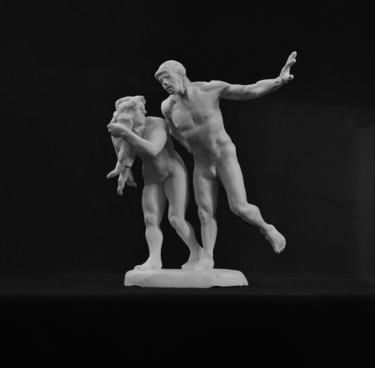 Scultura intitolato "Adam & Eve" da Bertrand Catteuw, Opera d'arte originale, Argilla polimerica