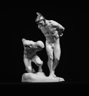 Skulptur mit dem Titel "Perspicacité" von Bertrand Catteuw, Original-Kunstwerk, Polymer Ton