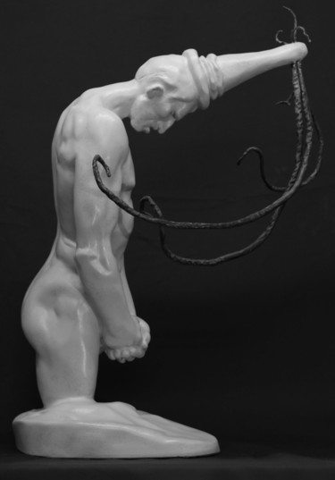 Скульптура под названием "Drie krullen ( Troi…" - Bertrand Catteuw, Подлинное произведение искусства, Гипс