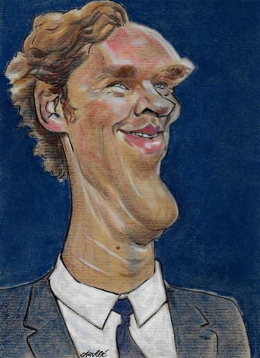 Peinture intitulée "Benedict Cumberbatch" par Bertrand Daullé, Œuvre d'art originale, Pastel