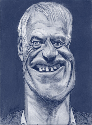 Painting titled "Didier Deschamps" by Bertrand Daullé, Original Artwork, Pastel