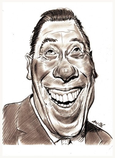 Tekening getiteld "FERNANDEL, acteur i…" door Bertrand Daullé, Origineel Kunstwerk, Potlood