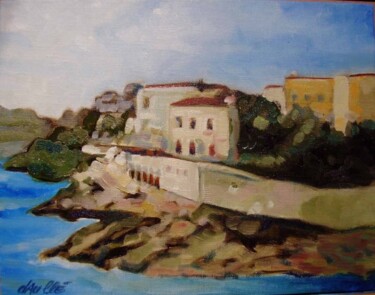 Peinture intitulée "Corniche à Marseille" par Bertrand Daullé, Œuvre d'art originale, Huile
