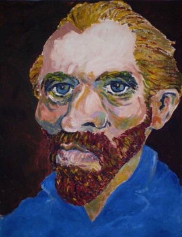 Malerei mit dem Titel "Hommage to Vincent…" von Bertrand Daullé, Original-Kunstwerk, Öl